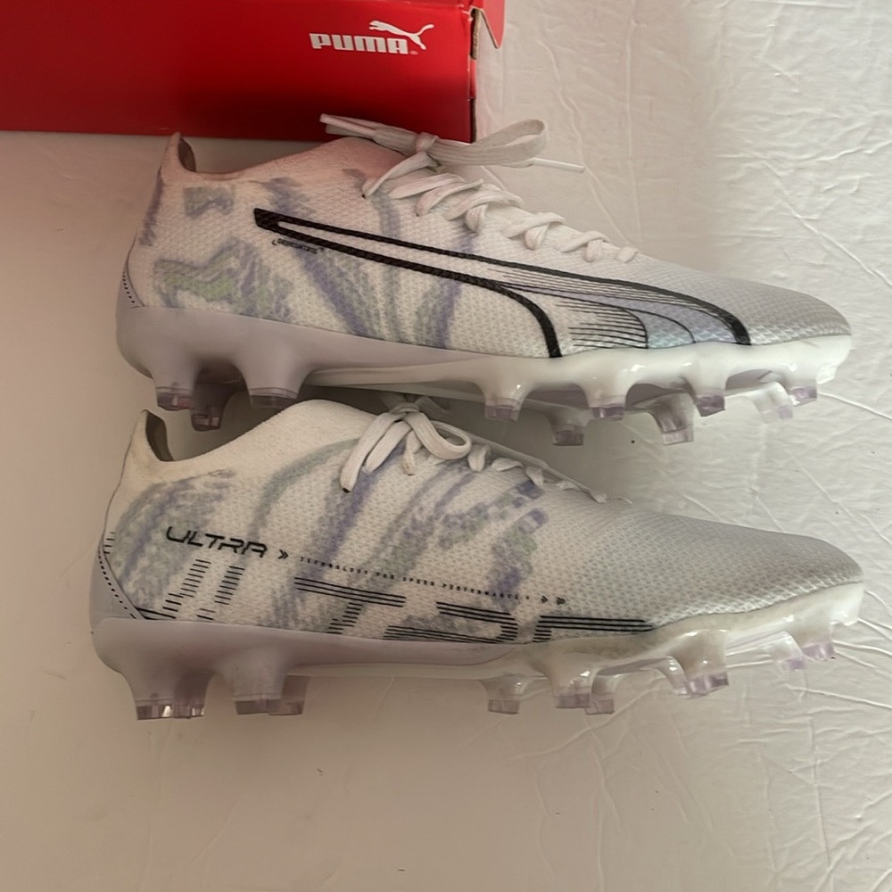 Puma white/black/spring lavender Ultra Match bl gf/ag  clear women’s size 8 - Picture 6 of 14